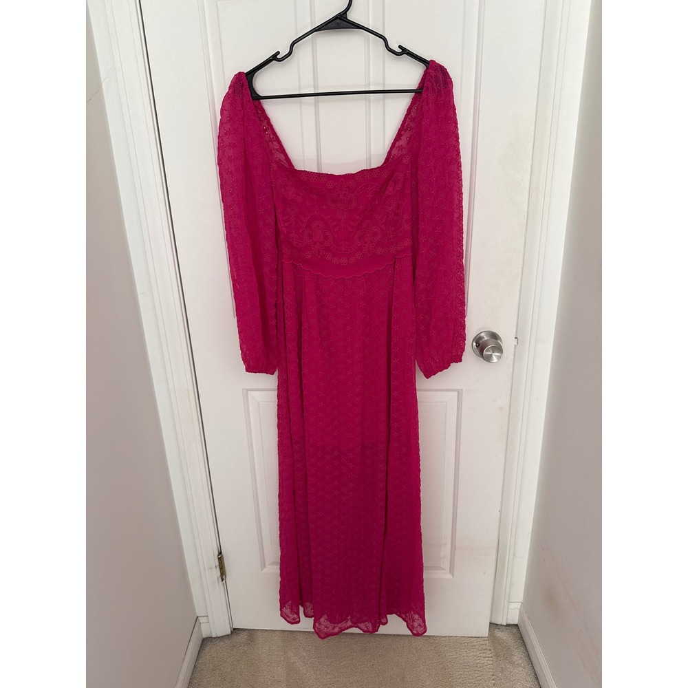 Free People Strangelove Maxi Dress Pink Eyelet Lace Embroidered‎ S OB1875975